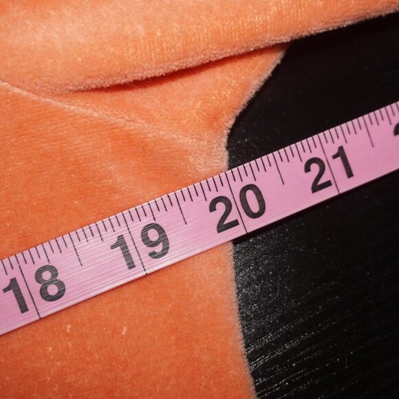 Vintage 60s Orange Velour Floral Hummingbird Top - Picture 5 of 6